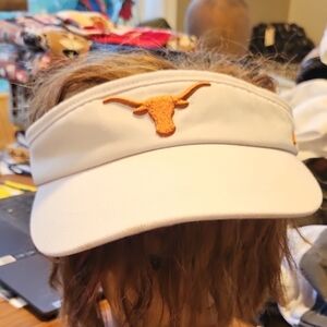 Nike Dri Fit Men's White Cotton Golf Visor with Orange UT Longhorn Logo